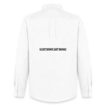 Musique d’art électronique - Chemise Oxford homme Stanley/Stella - blanc - Dos - AI Model Male 185 dark (185cm)