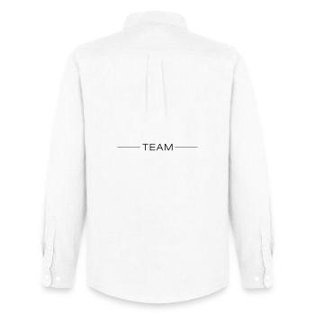 Team Linie - Männer Oxford Hemd von Stanley/Stella - Weiß - Hinten - AI Model Male 185 dark (185cm)