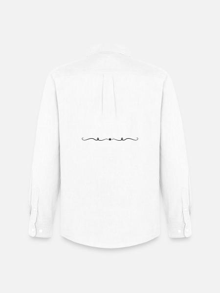 Star Line Ornament - Men's Oxford Shirt by Stanley/Stella - white