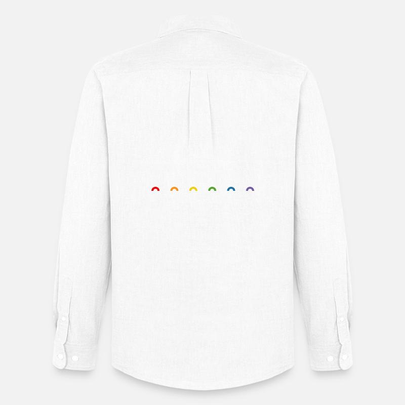 🌈❤️Regenbogen rainbow🏳️‍🌈 - Männer Oxford Hemd von Stanley/Stella - Weiß