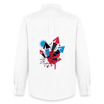 A firework - Men's Oxford Shirt by Stanley/Stella - white - Back - AI Model Male 185 dark (185cm)