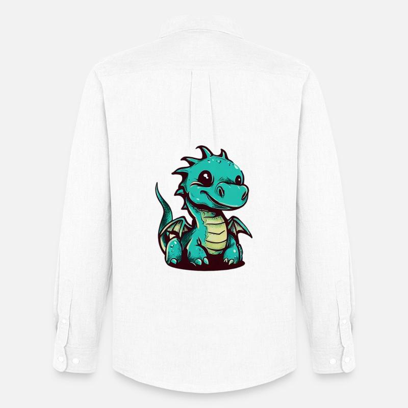 Drache - Männer Oxford Hemd von Stanley/Stella - Weiß