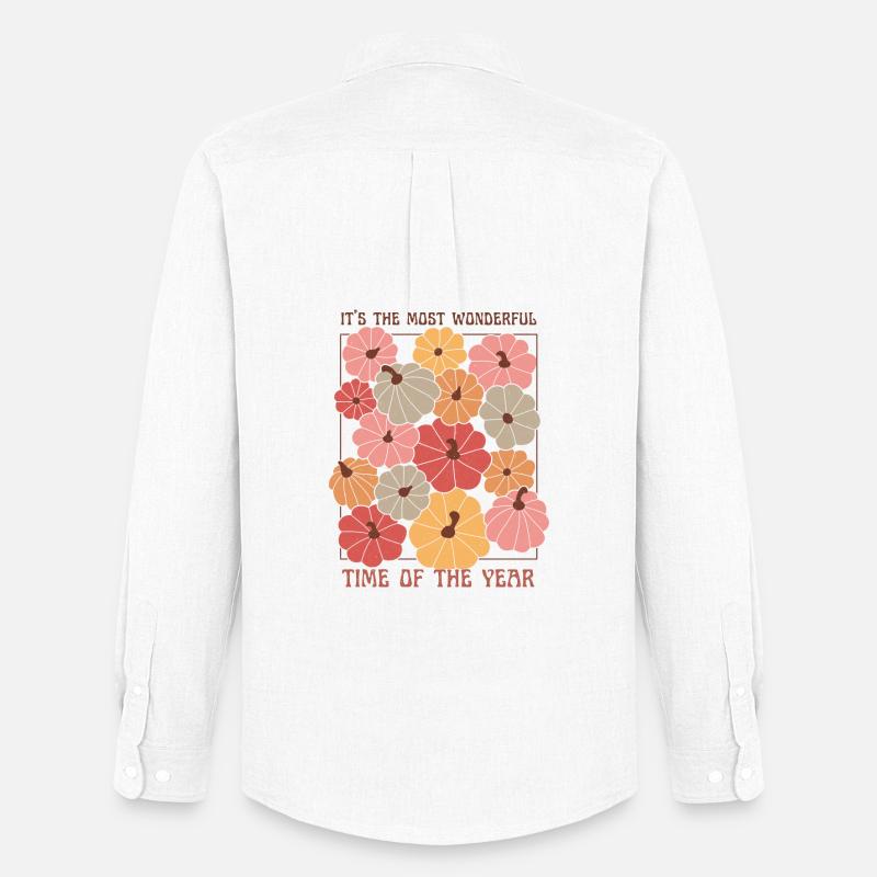 Buntes Kürbisfeld Herbst Zitat - Männer Oxford Hemd von Stanley/Stella - Weiß