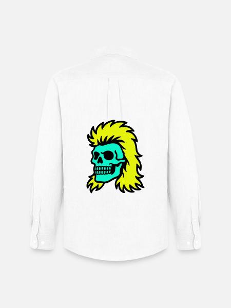 Mullet Skull - Men's Oxford Shirt by Stanley/Stella - white
