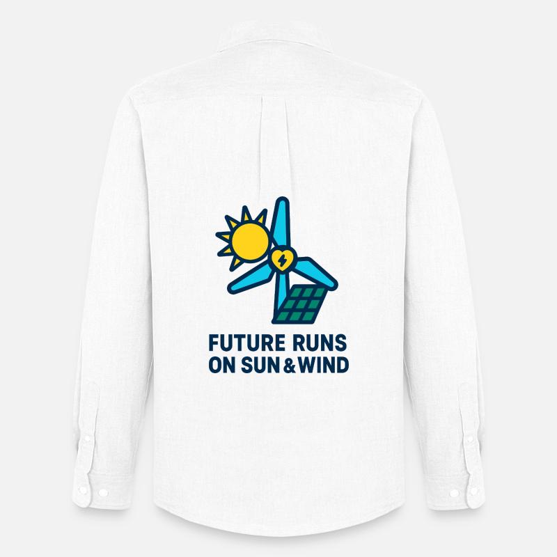 Future Runs on Sun & Wind - Männer Oxford Hemd von Stanley/Stella - Weiß