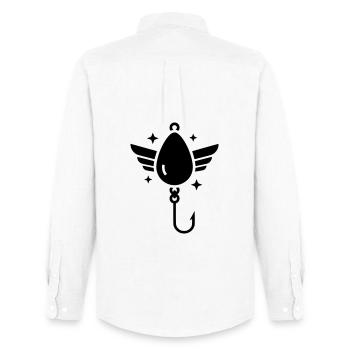 Holy Fishhook Wings Vector - Men's Oxford Shirt by Stanley/Stella - white - Back - AI Model Male 185 dark (185cm)
