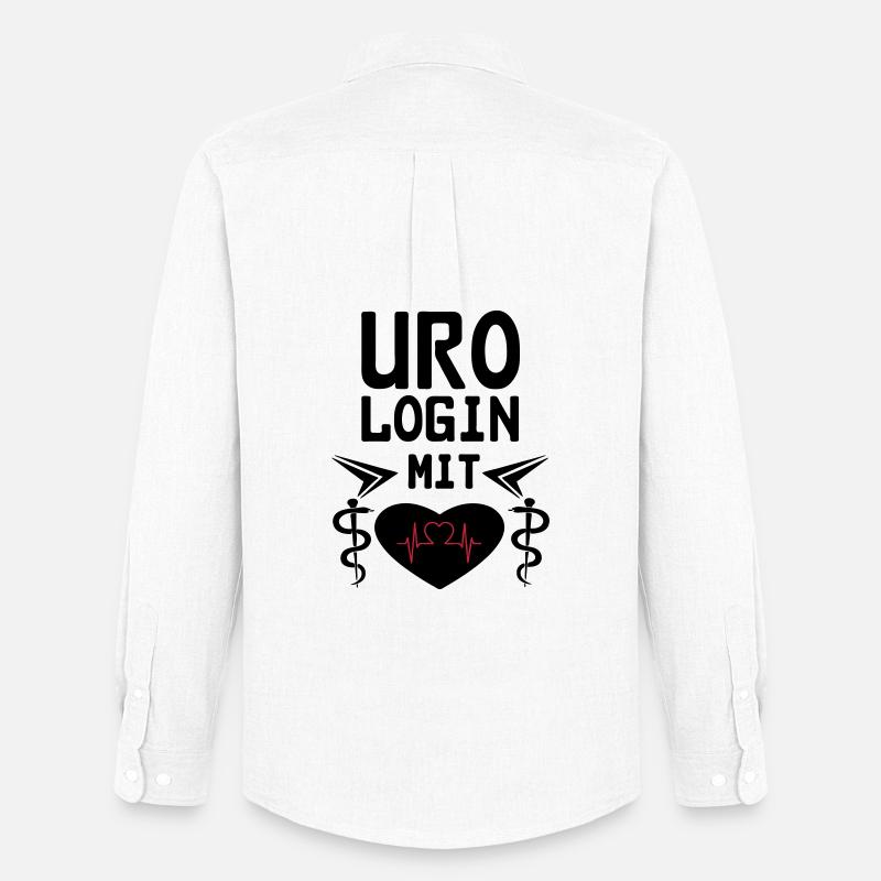 Urologin mit Herz Geschenk - Männer Oxford Hemd von Stanley/Stella - Weiß