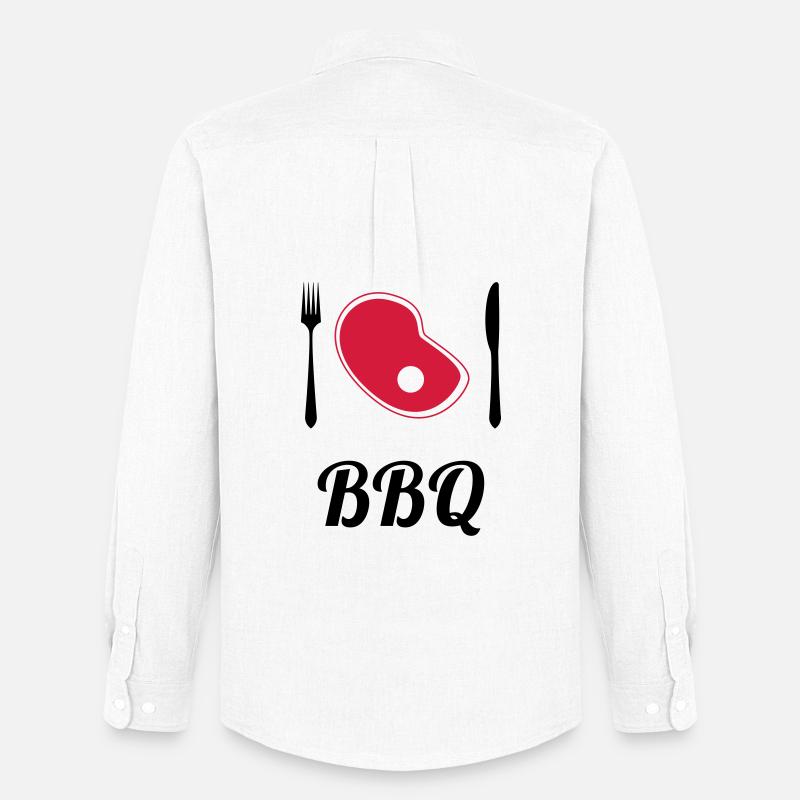 BBQ - Barbecue - Grill - Männer Oxford Hemd von Stanley/Stella - Weiß