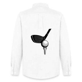 Golfball und Sticlk - Männer Oxford Hemd von Stanley/Stella - Weiß - Hinten - AI Model Male 185 dark (185cm)