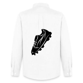 Fußballschuh transparente Schattenfigur - Männer Oxford Hemd von Stanley/Stella - Weiß - Hinten - AI Model Male 185 dark (185cm)