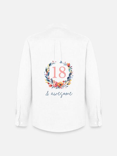 18 & awesome! customizable - Men's Oxford Shirt by Stanley/Stella - white