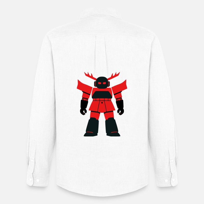 Samurai Robo mit Geweih - Männer Oxford Hemd von Stanley/Stella - Weiß