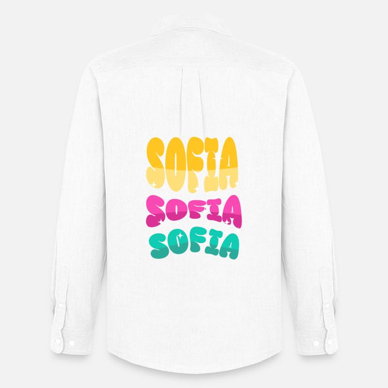 Sofia Name  - Männer Oxford Hemd von Stanley/Stella - Weiß