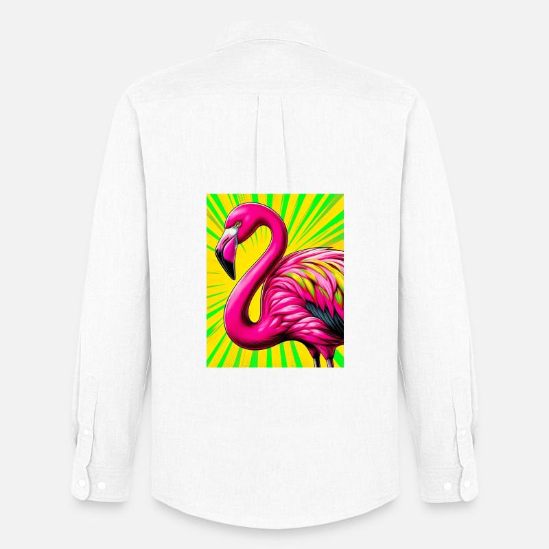 Flamingo - Männer Oxford Hemd von Stanley/Stella - Weiß