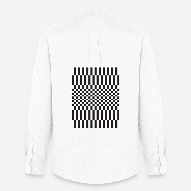 Geometric chessboard Grid Pattern - Men's Oxford Shirt by Stanley/Stella - white