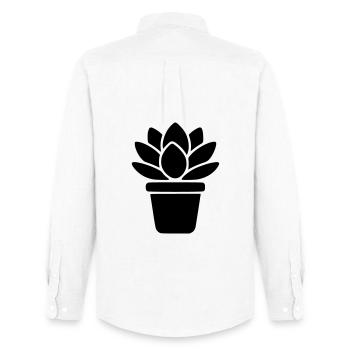 Succulent Houseplant Plant Mom Botany - Men's Oxford Shirt by Stanley/Stella - white - Back - AI Model Male 185 dark (185cm)
