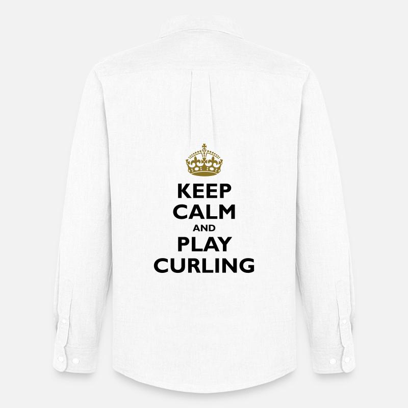 Keep calm and play curling - Männer Oxford Hemd von Stanley/Stella - Weiß