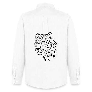 leopard raubkatze - Männer Oxford Hemd von Stanley/Stella - Weiß - Hinten - AI Model Male 185 dark (185cm)