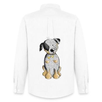 Süßer Australian Cattle Dog - Männer Oxford Hemd von Stanley/Stella - Weiß - Hinten - AI Model Male 185 dark (185cm)