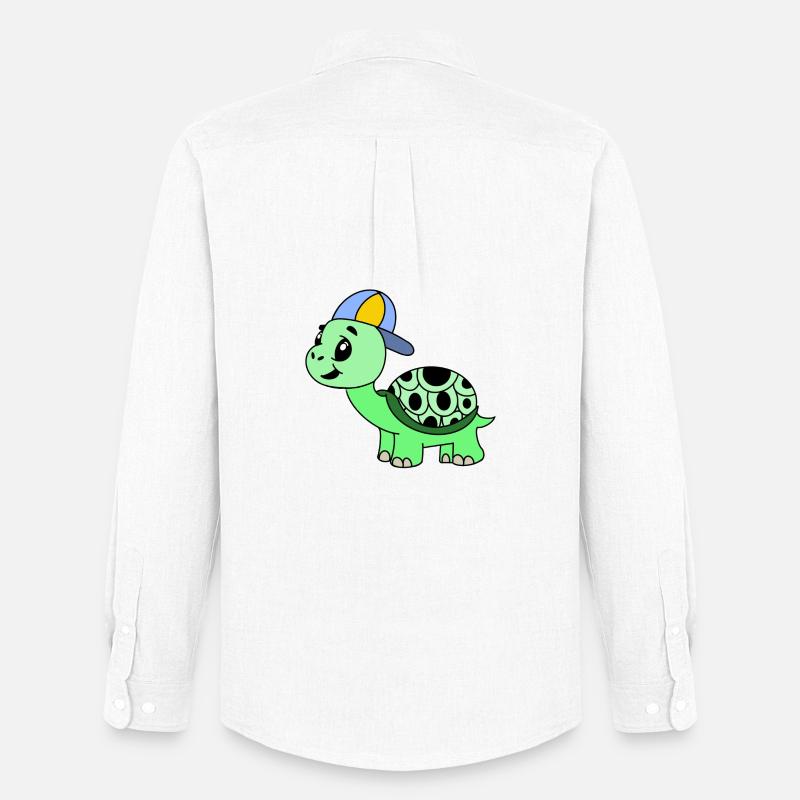 Kuschelige Schildkröte mit Cap - Männer Oxford Hemd von Stanley/Stella - Weiß