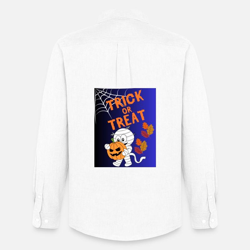 Trick oder Treat Mumie Kürbis - Männer Oxford Hemd von Stanley/Stella - Weiß