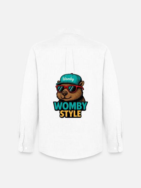 Womby Style Beaver with Sunglasses - Men's Oxford Shirt by Stanley/Stella - white