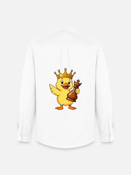 Funny Duck Chess Player King Queen Cartoon - Men's Oxford Shirt by Stanley/Stella - white