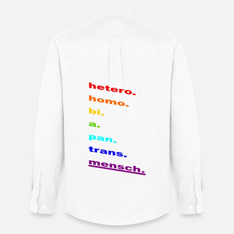 Regenbogen-Identität: Homo Bi Pan Trans - Männer Oxford Hemd von Stanley/Stella - Weiß