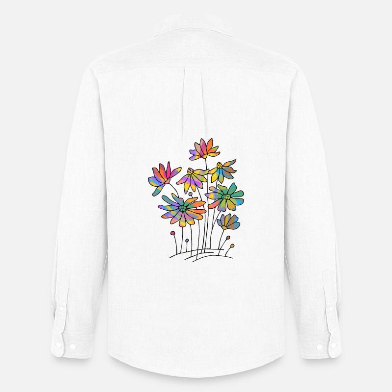 Blumen - Männer Oxford Hemd von Stanley/Stella - Weiß