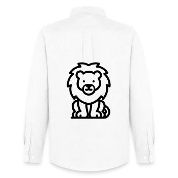 lion - Men's Oxford Shirt by Stanley/Stella - white - Back - AI Model Male 185 dark (185cm)