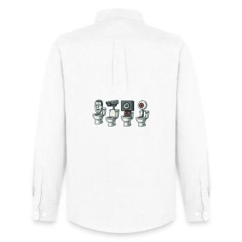 Drôle de tête de toilette dessin animé PNG design - Chemise Oxford homme Stanley/Stella - blanc - Dos - AI Model Male 185 dark (185cm)
