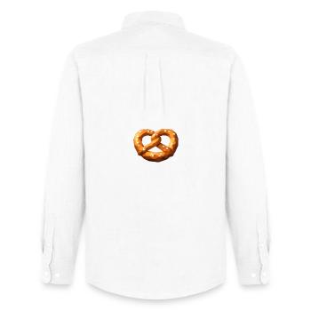 Low poly bretzel orange polygonal - Chemise Oxford homme Stanley/Stella - blanc - Dos - AI Model Male 185 dark (185cm)