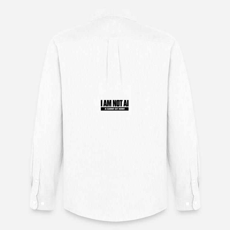 AI Cannot Get Horny - Männer Oxford Hemd von Stanley/Stella - Weiß