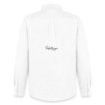 Perfectly you handwriting - Men's Oxford Shirt by Stanley/Stella - white - Back - AI Model Male 185 dark (185cm)