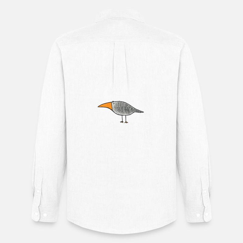 Vogel mit orangem Schnabel - Männer Oxford Hemd von Stanley/Stella - Weiß