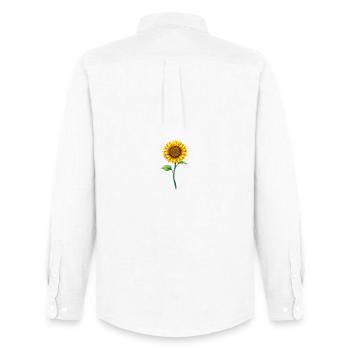 Sonnenblume - Männer Oxford Hemd von Stanley/Stella - Weiß - Hinten - AI Model Male 185 dark (185cm)