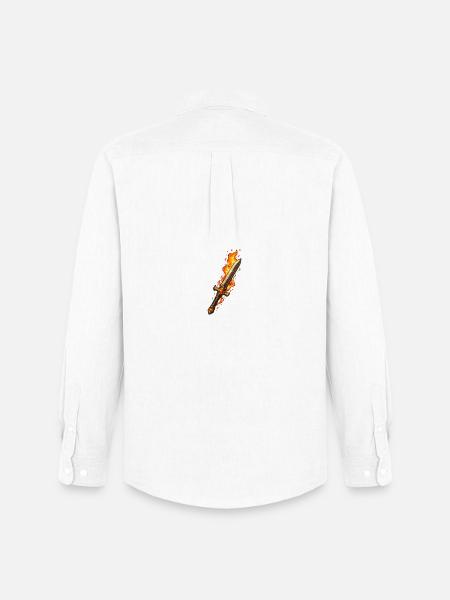 Fireblade Flaming Sword - Men's Oxford Shirt by Stanley/Stella - white