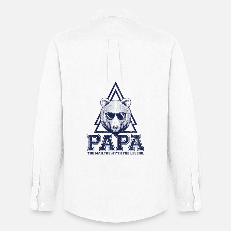 Papa Bear Dreieck-Logo - Männer Oxford Hemd von Stanley/Stella - Weiß
