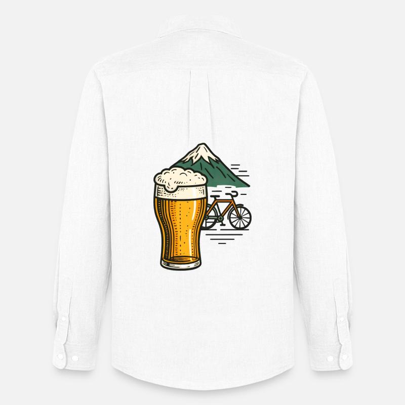 Berg Bier Radfahrt - Männer Oxford Hemd von Stanley/Stella - Weiß
