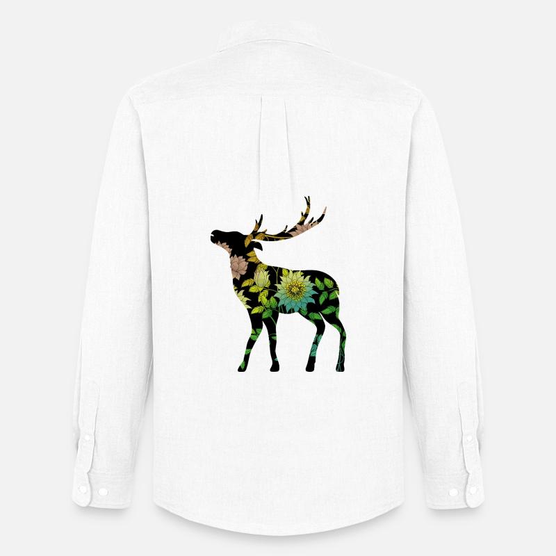 Hirsch - Männer Oxford Hemd von Stanley/Stella - Weiß