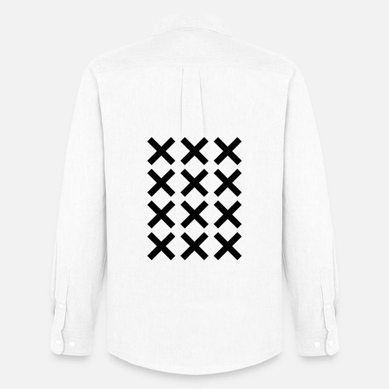 X pattern grid design - Men's Oxford Shirt by Stanley/Stella - white