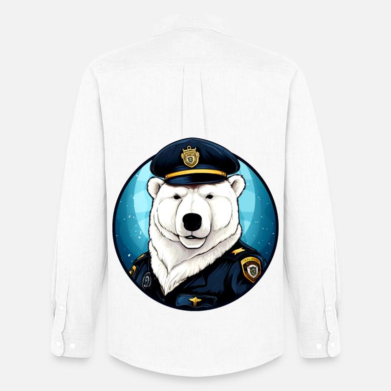 Eisbären Polizistin / Polizei Eisbär - Männer Oxford Hemd von Stanley/Stella - Weiß