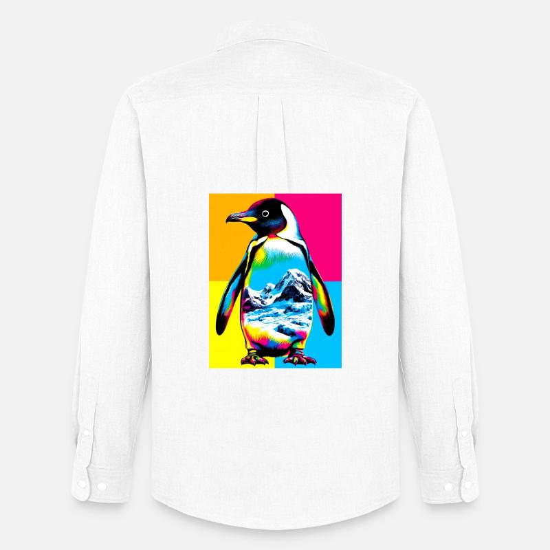Pinguin - Männer Oxford Hemd von Stanley/Stella - Weiß