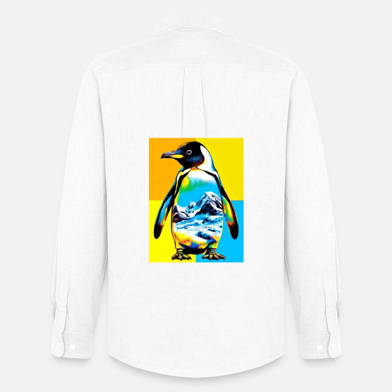 Pinguin - Männer Oxford Hemd von Stanley/Stella - Weiß