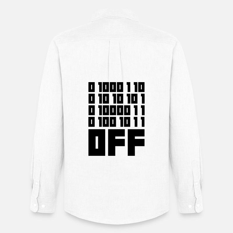 Binärcode F**k OFF – Nerd Humor & Geek Code - Männer Oxford Hemd von Stanley/Stella - Weiß