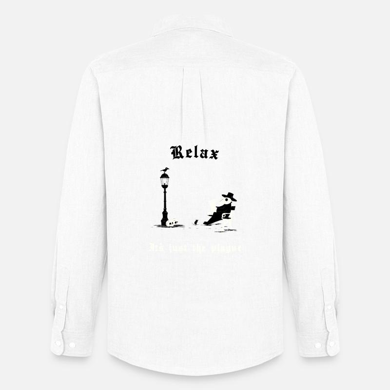 Relax - It's just the plague - Männer Oxford Hemd von Stanley/Stella - Weiß