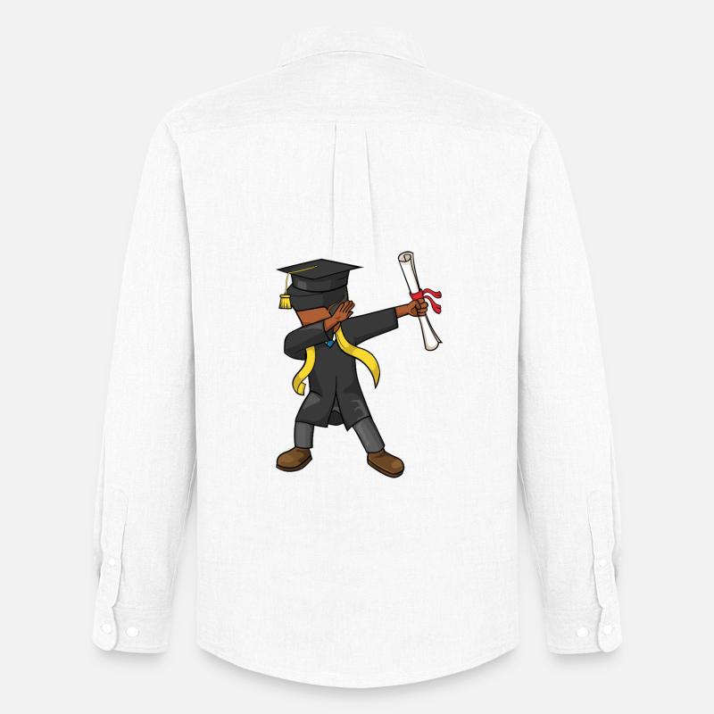 Afro Boy Dabbing Abschlussklasse 2026 - Männer Oxford Hemd von Stanley/Stella - Weiß