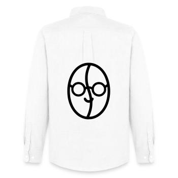 Amour du café : grain de café avec verres - Chemise Oxford homme Stanley/Stella - blanc - Dos - AI Model Male 185 dark (185cm)