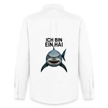 Hai Kostüm Haifisch Meerestier Fisch unter Wasser - Männer Oxford Hemd von Stanley/Stella - Weiß - Hinten - AI Model Male 185 dark (185cm)