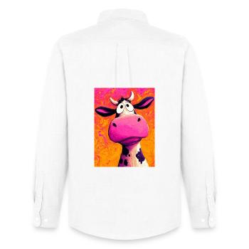 vache - Chemise Oxford homme Stanley/Stella - blanc - Dos - AI Model Male 185 dark (185cm)